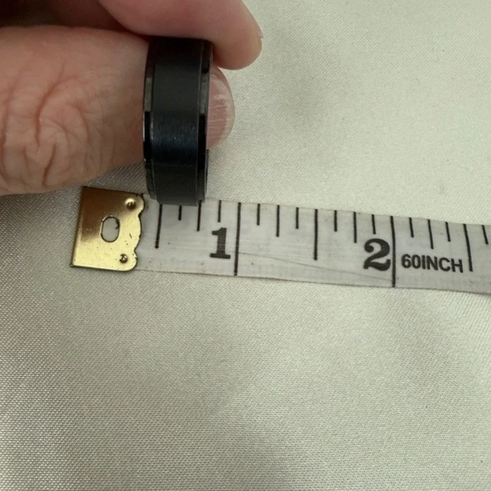 Men's Black Titanium Wedding‎ Band Brushed Finish Beveled Edges Ring